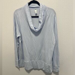 Green Tea Baby Blue Plus Size Cowl Neck Sweatshirt Size XXL